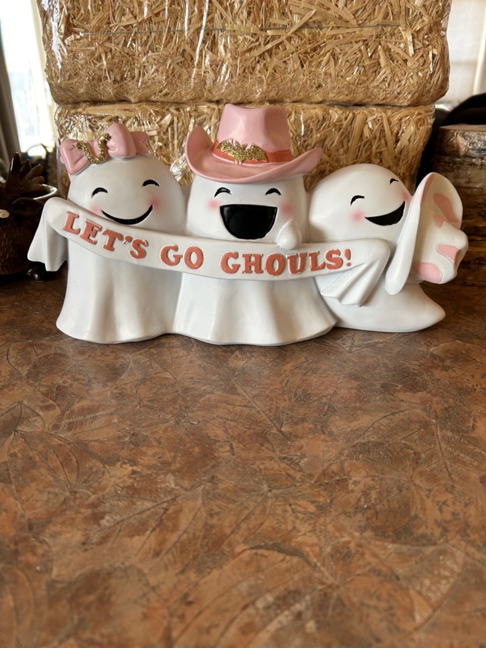 Let’s Go Ghouls Ceramic Cowgirl Halloween Decor Trio